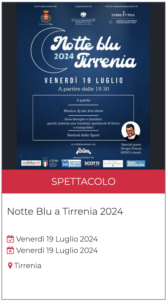 Notte Blu a Tirrenia 2024 Venerdì 19 Luglio 2024